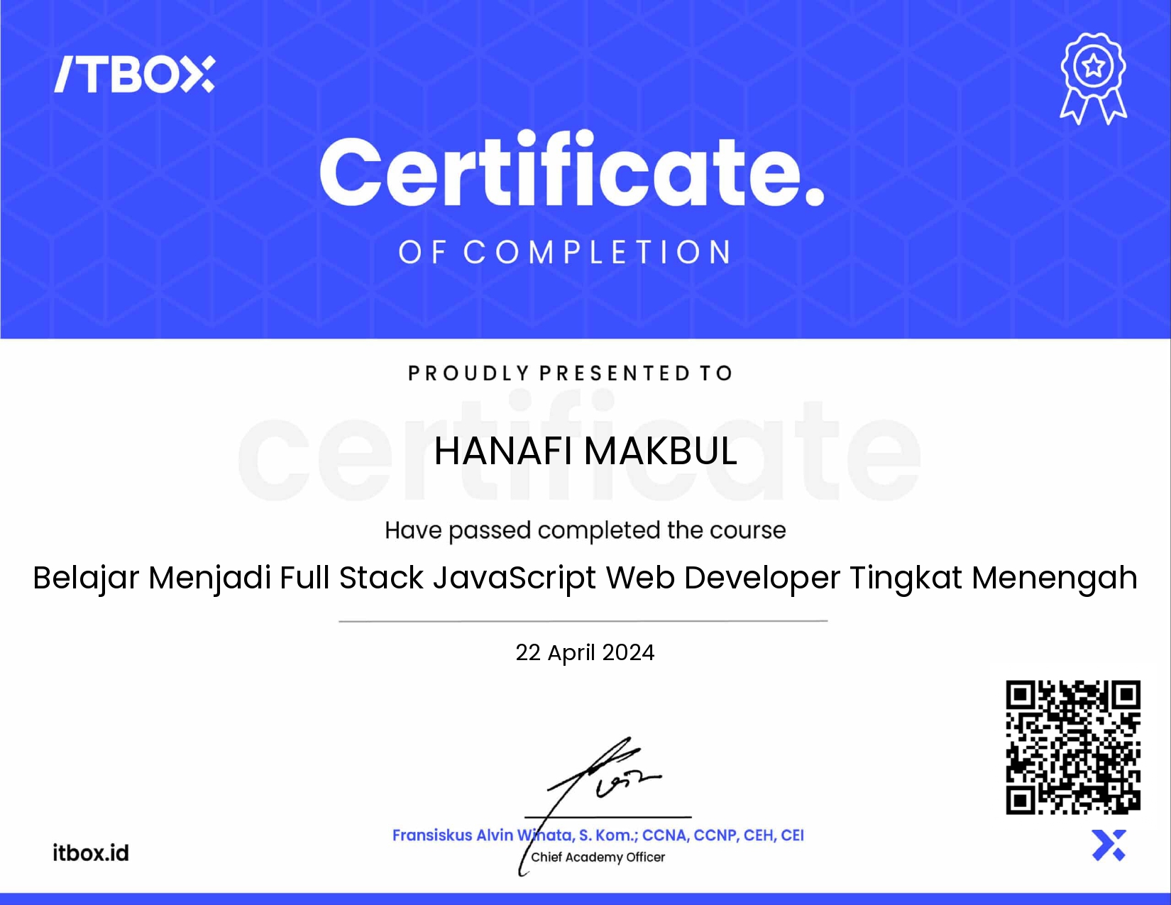 Belajar Menjadi Full Stack JavaScript Web Developer Tingkat Menengah
