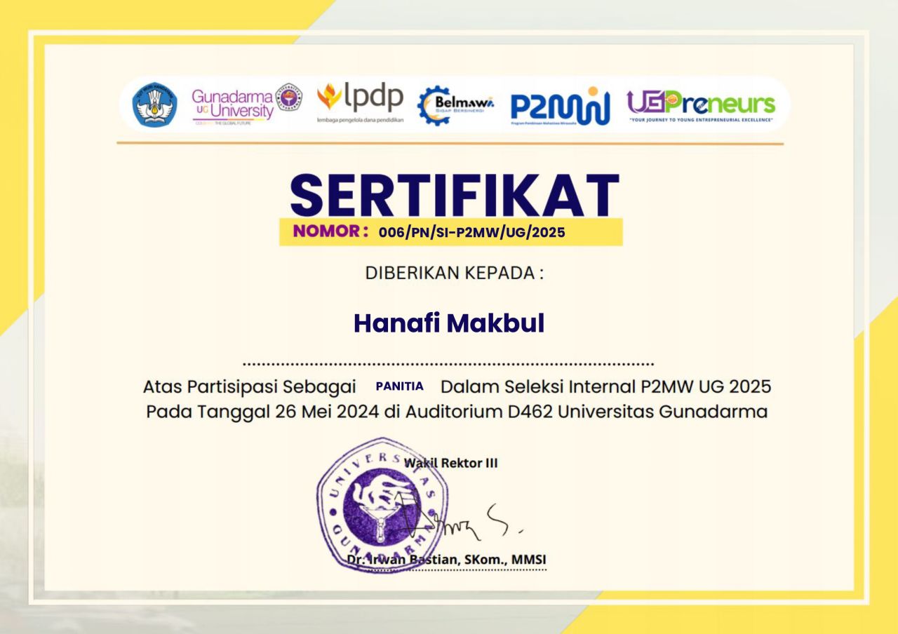 Panitia Seleksi Internal P2MW Universitas Gunadarma 2025