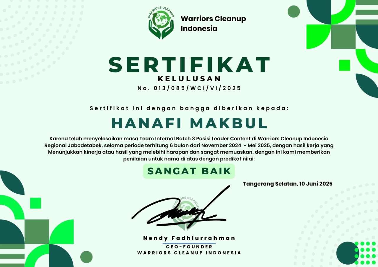 Leader Content - Warriors Cleanup Indonesia Regional Jabodetabek